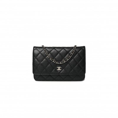 CHANEL CLASSIC WALLET ON CHAIN SILVER HARDWARE  AP0250 Y01480 C3906 （19.2*12.3*3.5cm）